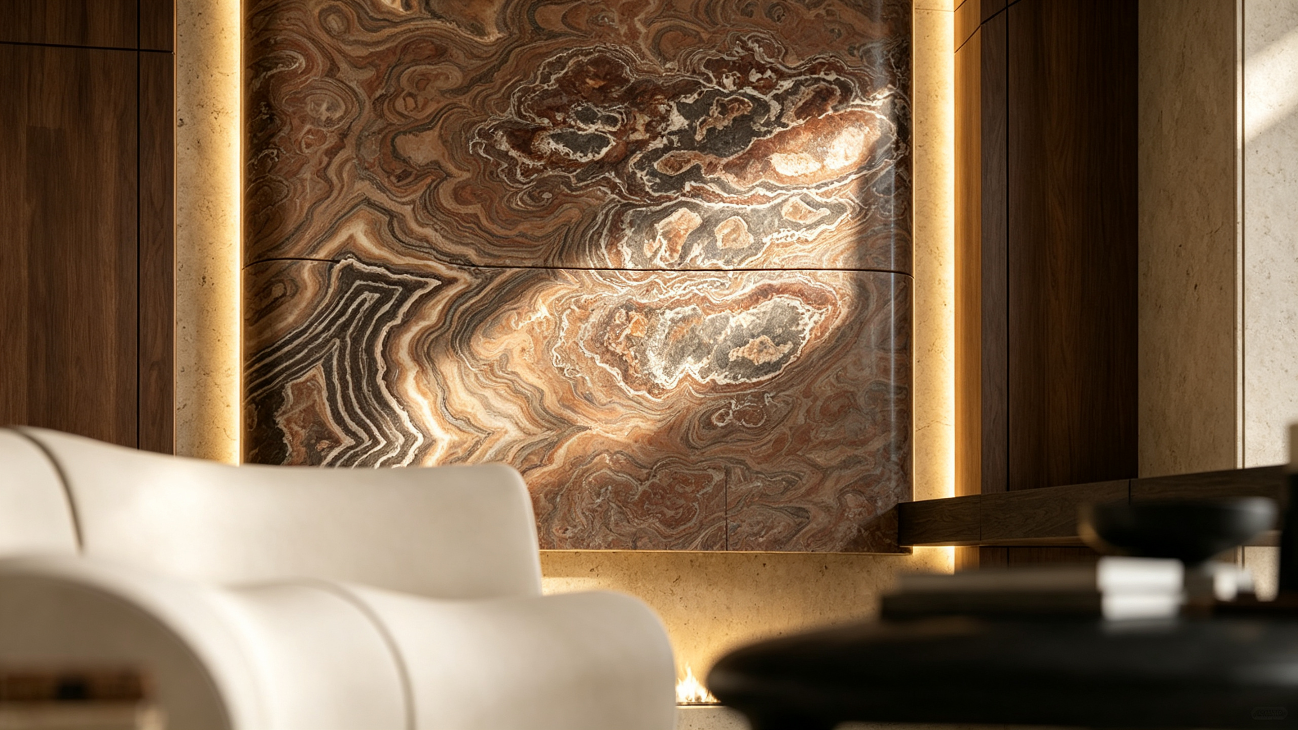 Black crystal feature wall