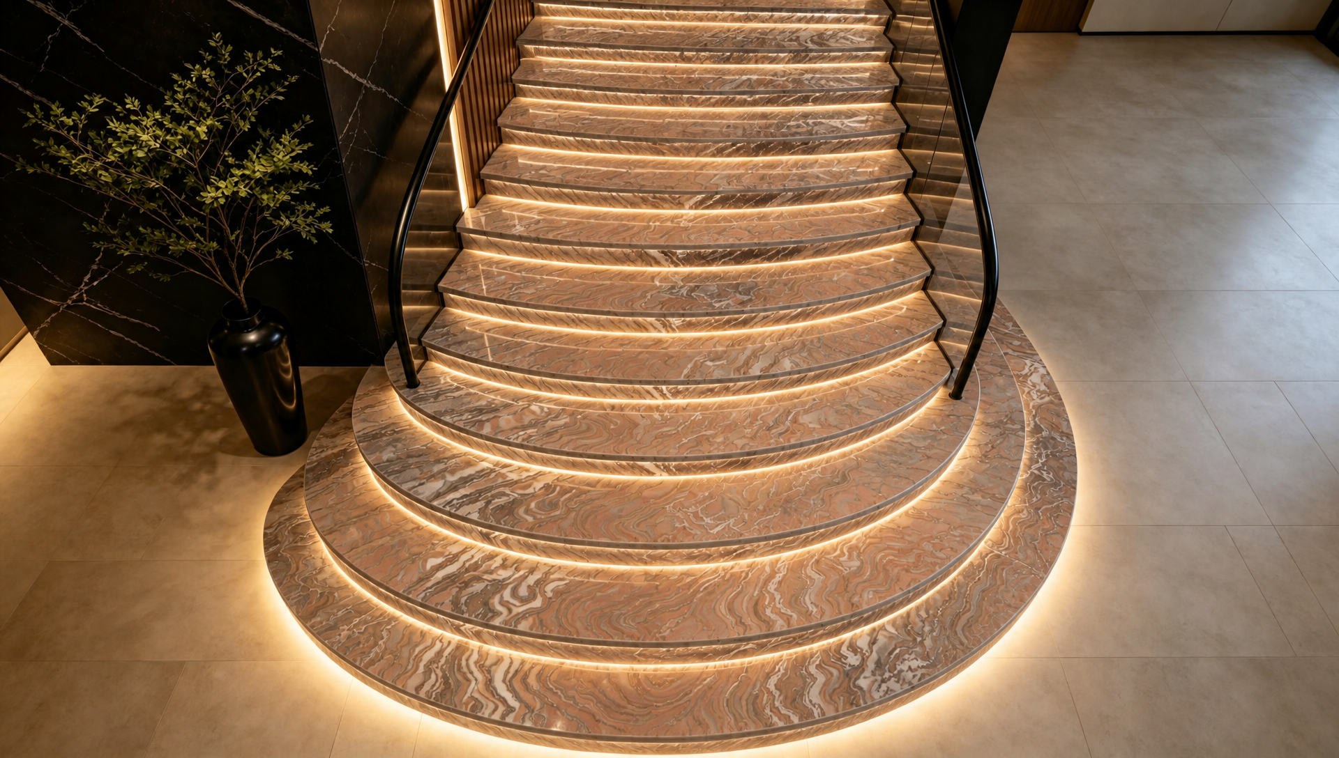 Black crystal stairs