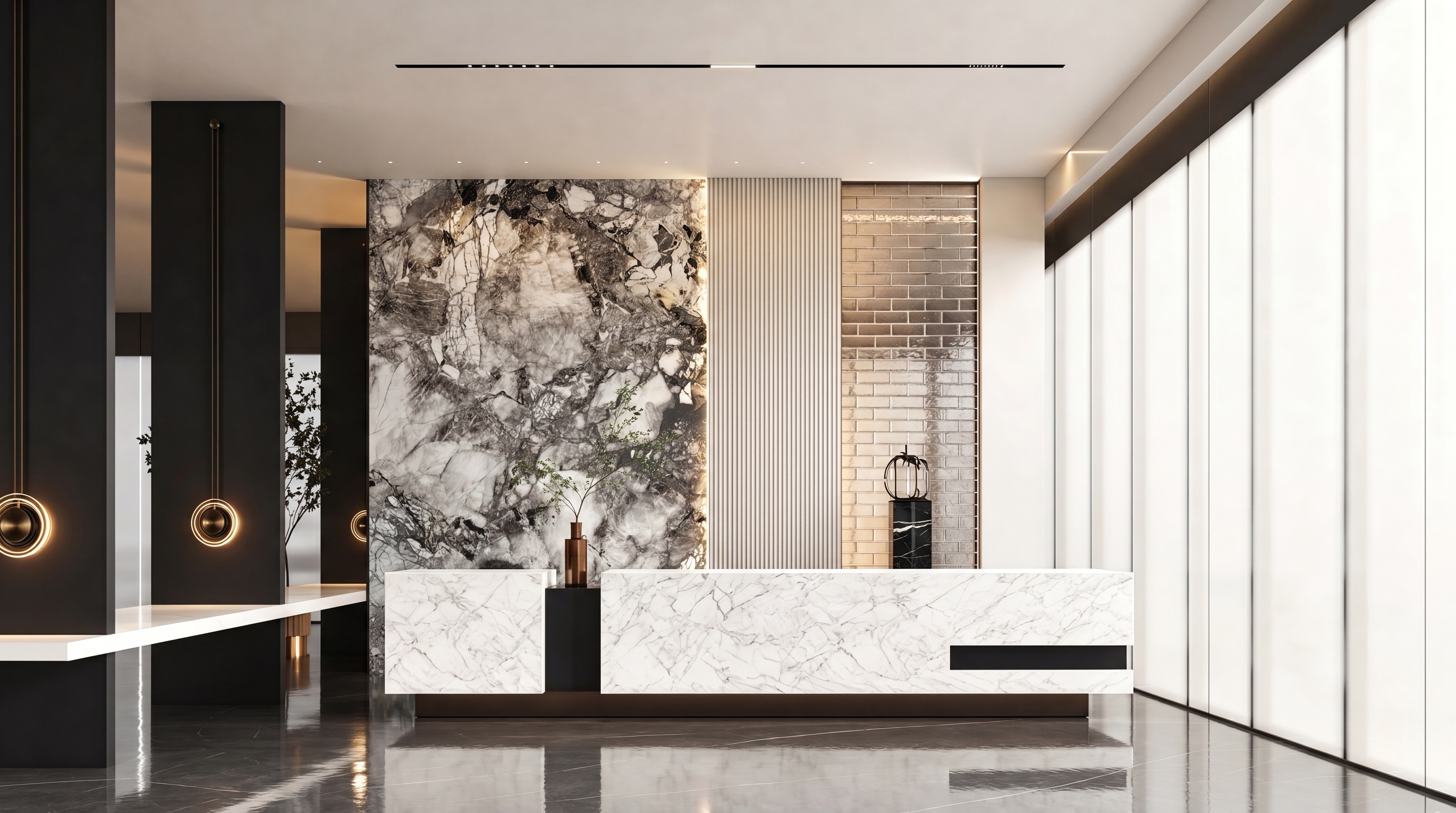 Pandora Crystal Front Desk Wall